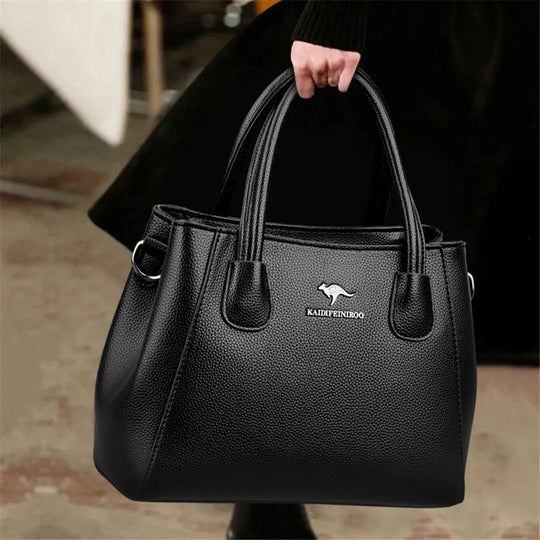 VANDERWAH 2 Layers Leather Luxury Designer High Quality Capacity Shoulder Crossover Bag