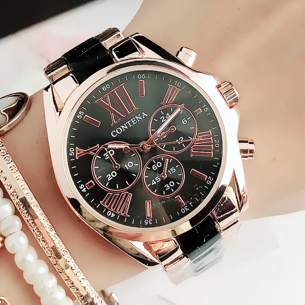 "New Women's Watch - Stainless Steel Ceramic Wristwatch, Quartz Movement, Top Brand Luxury, Ladies' Dress Watch"