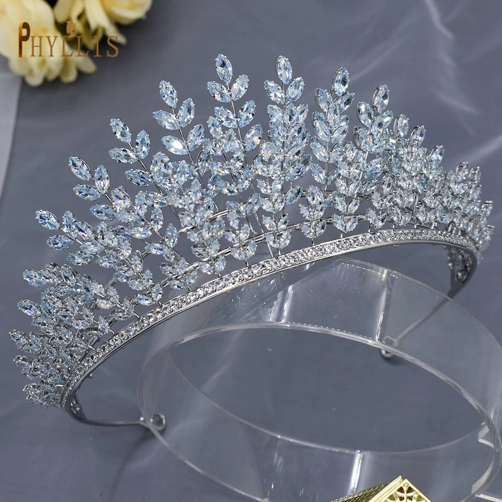 Luxury Wedding Crown Earring Set Women Hair Ornaments Hairband Bridal Tiara Charms Queen Hairwear Engagement Hair Jewelry