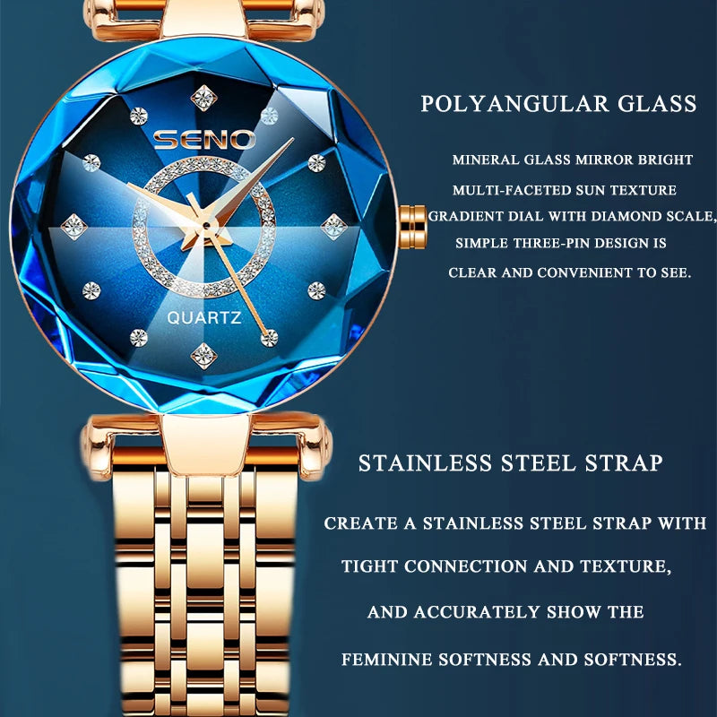 "2024 Ladies' Fashion Watch - Luxury Brand Quartz, Feminine Design, Elegant Female Timepiece"