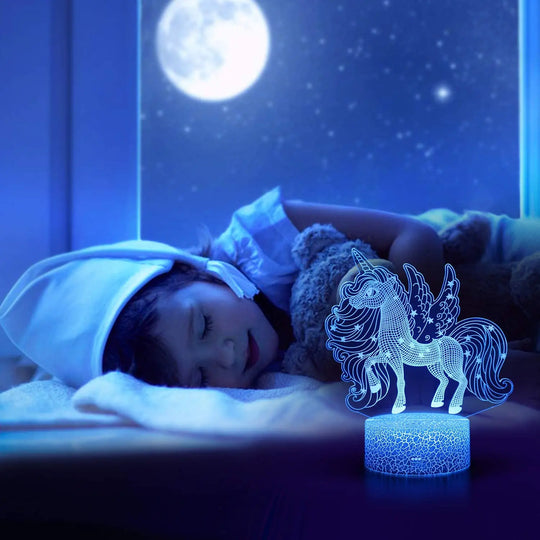 Unicorn 3D LED Night Light for Kids, 16 Color Changing Lamp with Remote, Perfect Gift