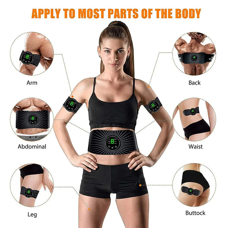 EMS Abs Toning Belt: Slimming Muscle Stimulator for Abdominal, Arms, Legs & Waist - Weight Loss & Fitness Trainer with Vibration Function