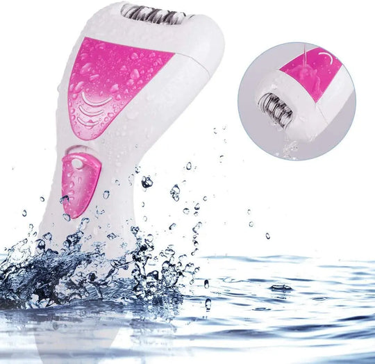 4 in 1 Electric Lady Epilator Cordless multi-function waterpoof hair removal device plucking pedicure device USB Rechargeable