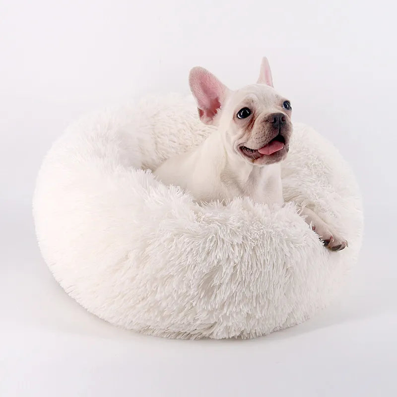 Long Plush Super Soft Dog Bed Pet Kennel Round Sleeping Bag Lounger Cat House Winter Warm Sofa Basket for Small Medium Large Dog