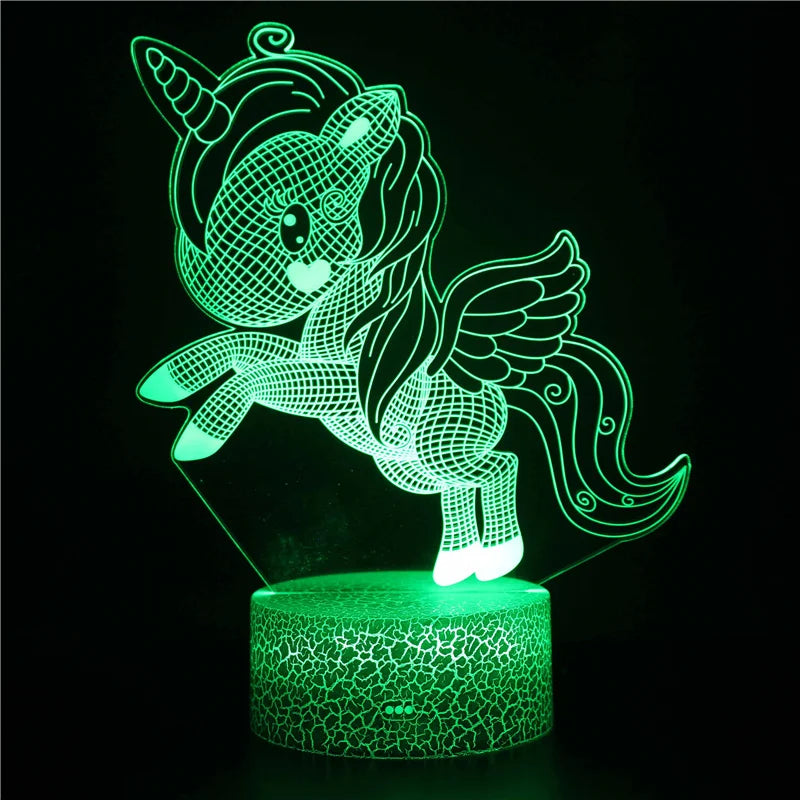 Unicorn 3D LED Night Light for Kids, 16 Color Changing Lamp with Remote, Perfect Gift