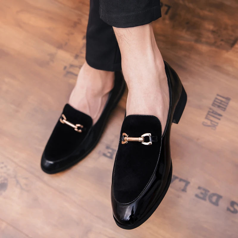 Men's Casual Slip-On Loafers Soft Comfy Gentleman Graceful Dress Shoes