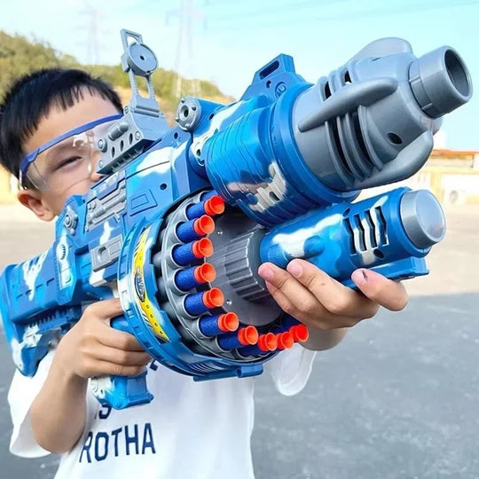 "Electric Nerf-Style Toy Gun for Kids: Continuous Launch Soft Bullet Sniper - Cool Military Series BB Gun"