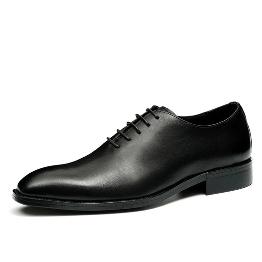 Italian Men's Elegant Formal Oxfords, Luxury Handmade Genuine Leather, Comfortable and High-Quality Black And Rust Dress  Shoes