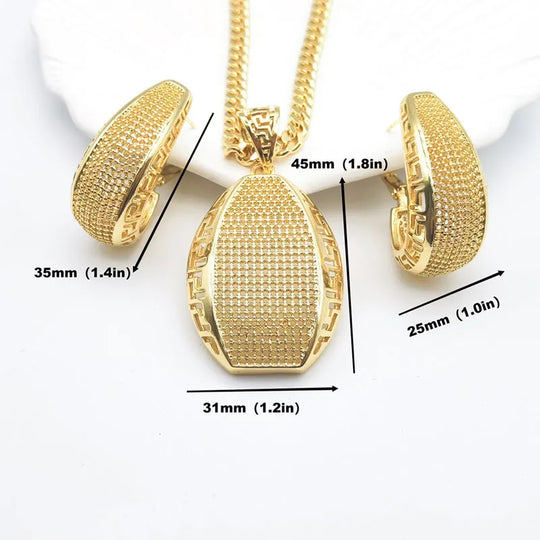 Luxury 18k Gold Plated Jewelry Set for Women,  Italian Jewelry Sets,  Necklace and Earrings