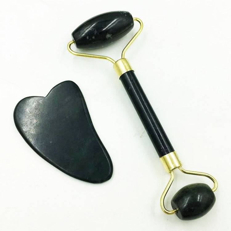 Guasha Natural Stone Massage Face Jade Roller Gua Sha Massage Tool Set .