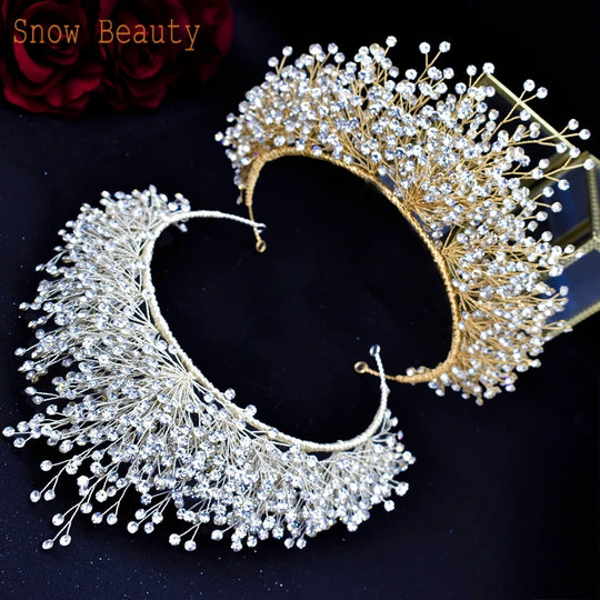 Luxury Wedding Crown Rhinestone Bridal Headpiece Handmade Bridal Hair Accessories Party Tiaras And Crown Women Hair Jewelry