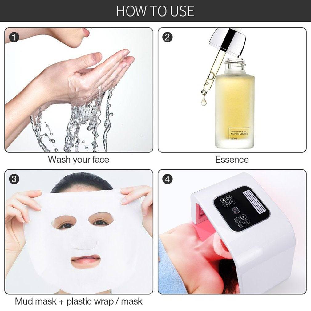 7-color PDT LED photon heating face and body facial mask machine salon for skin rejuvenation