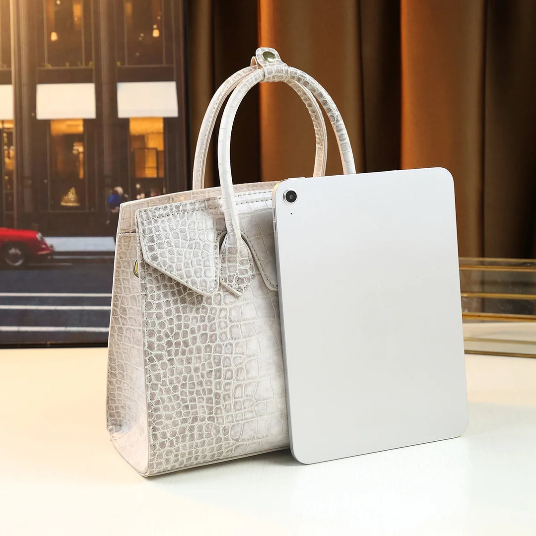 Light Luxury Women's Bag 2024 New Handbag Women's Large Capacity Crocodile Pattern Platinum Bag Middle aged Women's Bag