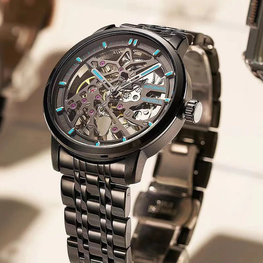 "2024 New Design Luxury Fashion Men's Watch - Top Brand, Automatic Skeleton Mechanical, Luminous Wristwatch"