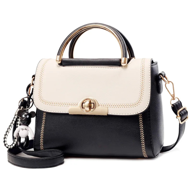 Trendy 2023 Luxury Designer Handbag High Quality White Black Leather Shoulder Bag Bolsas Para Mujeres