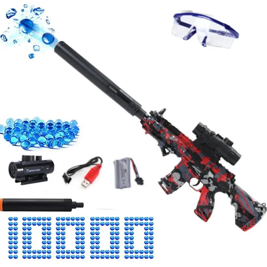 "M416 Electric Gel Ball Blaster with 10,000 Water Beads: Outdoor CS Combat Game Rifle for Children 12+ and Adults"