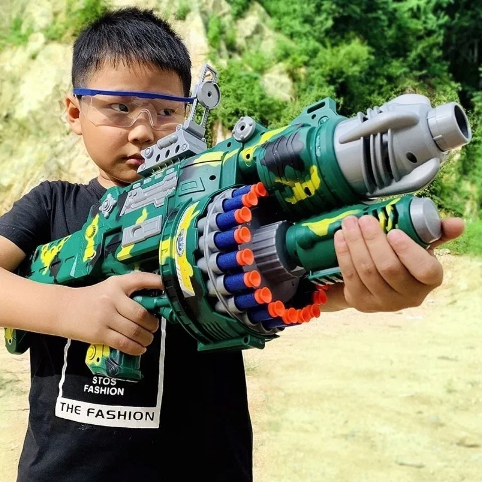 "Electric Nerf-Style Toy Gun for Kids: Continuous Launch Soft Bullet Sniper - Cool Military Series BB Gun"