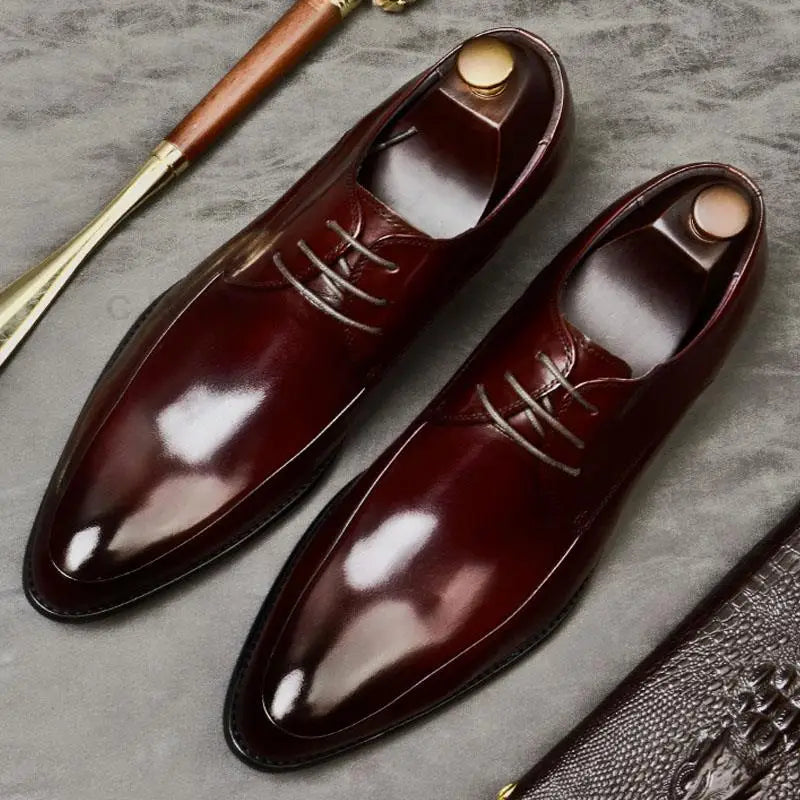 Handcrafted Wing-Tip Oxford Derby Shoes for Men, Real Calfskin Leather, Classic Luxury Formal Dress Shoes for All Occasions