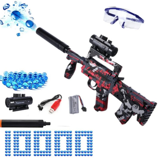 "M416 Electric Gel Ball Blaster with 10,000 Water Beads: Outdoor CS Combat Game Rifle for Children 12+ and Adults"