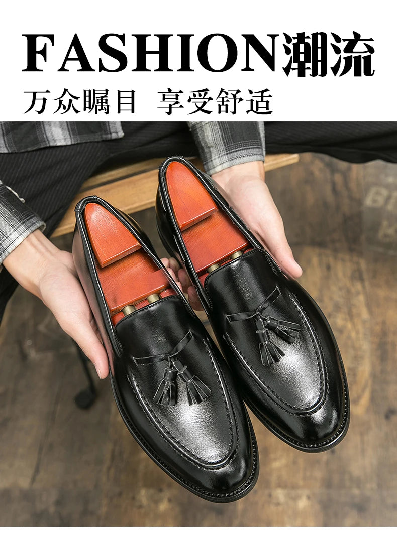 Classic Men Casual Loafers Driving Shoes Moccasin 2023 Fashion Male Comfortable Summer Leather Shoes Men Lazy Tassel Dress Shoes