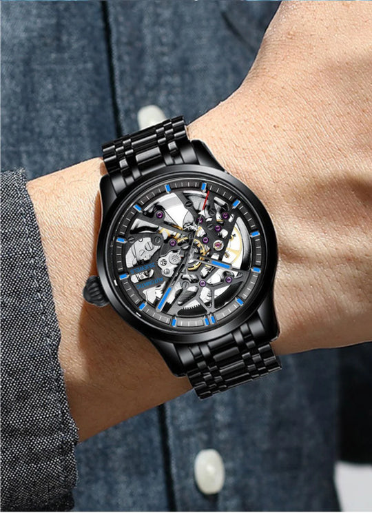 "2024 New Design Luxury Fashion Men's Watch - Top Brand, Automatic Skeleton Mechanical, Luminous Wristwatch"