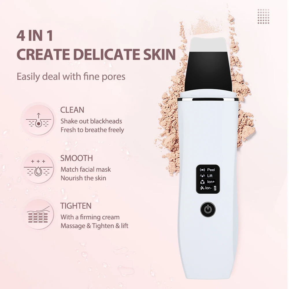 7-in-1 RF&EMS Lifting Facial Massager with LED Photon Therapy, Ultrasonic Skin Scrubber, and Peeling Shovel - Multifunctional Skincare Device