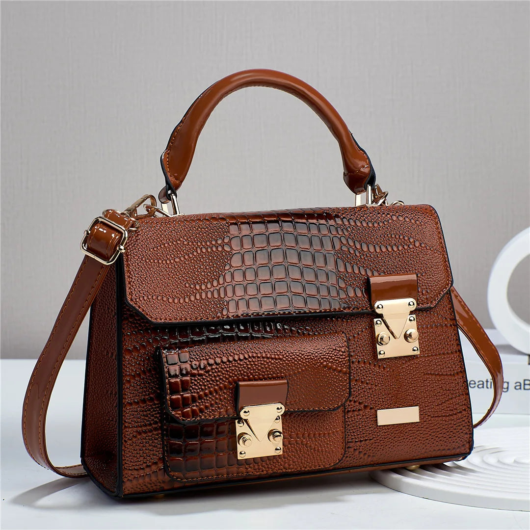 Women's 2024 Popular Crossbody Bags High Quality Handbag Crocodile Pattern Single Shoulder Bag