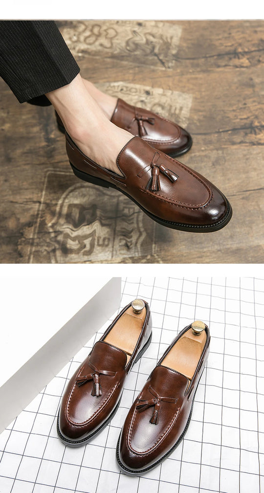 Classic Men Casual Loafers Driving Shoes Moccasin 2023 Fashion Male Comfortable Summer Leather Shoes Men Lazy Tassel Dress Shoes