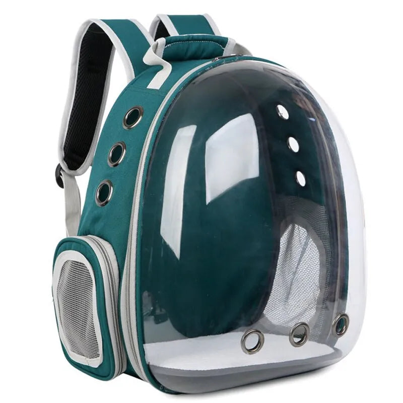 Transparent Bubble Cat Backpack: Breathable Pet Carrier for Small Animals, Puppies, Kitties, and Birds - Ideal for Travel