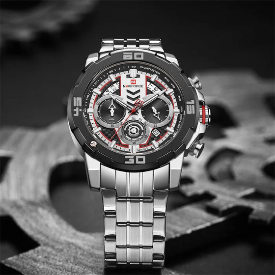 NAVIFORCE Men Watch Luminous Quartz Mens Watch Stainless Steel Sport Chronograph Watch