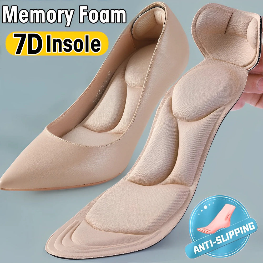 7 In 1 Soft Memory Foam Insoles High-heel Shoes Insoles Anti-slip Cutable Insole Comfort Breathable Foot Care Massage Shoe Pads