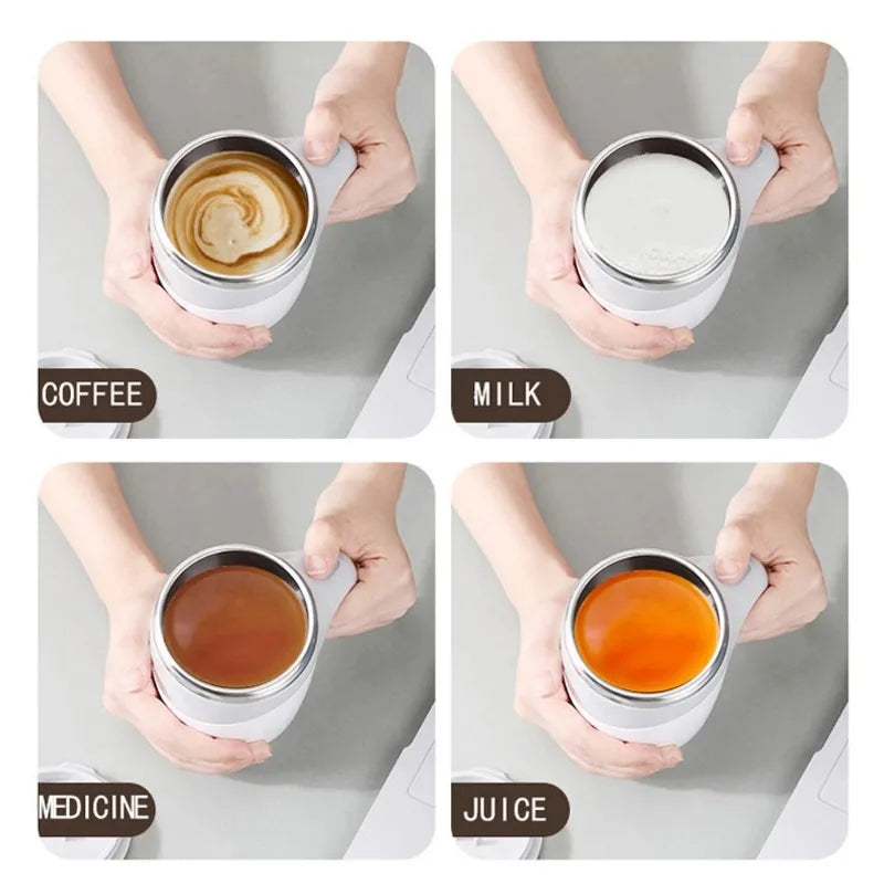 New Automatic Stirring Magnetic Mug Creative Stainless Steel Electric Smart Mixer Coffee Milk Mixing Cup Water Bottle Mark Cup