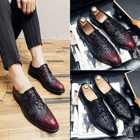 Men's Dress Shoes  Oxford Leather Breathable Original Men's Brogue Shoes