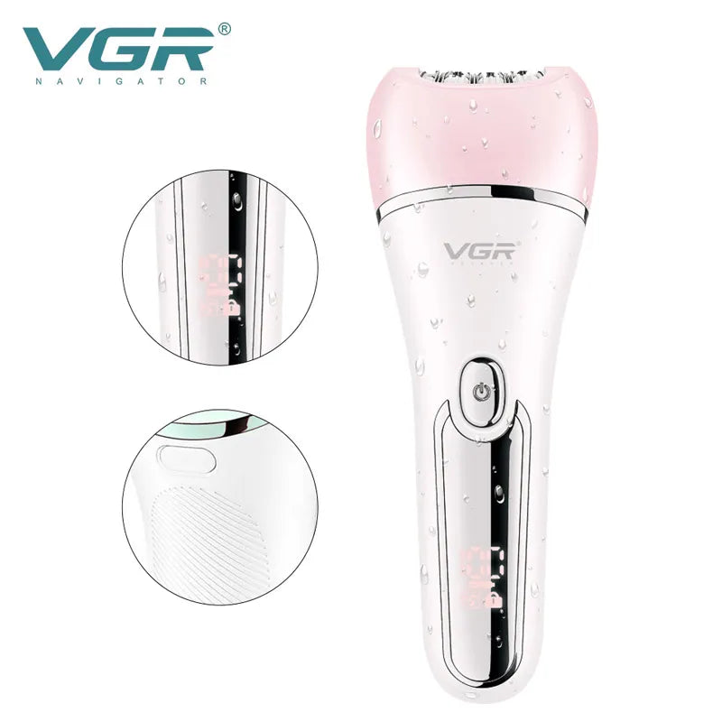 VGR Electric Women Epilator Female Shaver Leg Body Hair Removal Lip Chin Depilatory Lady Bikini Trimmer Facial Hair Remover