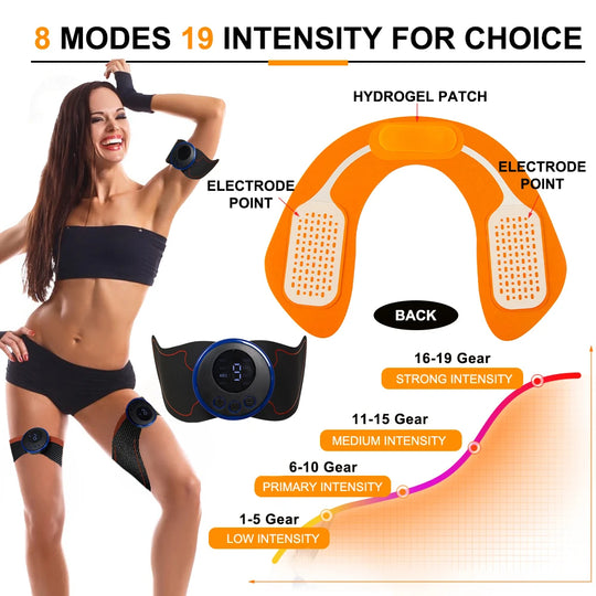 Electric EMS Body Shaper: Hips Trainer and Butt Muscle Stimulator with Massage Function - Fitness Toner for Lifting, Slimming Legs and Arms