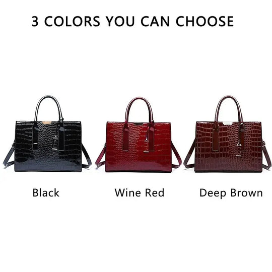 Crocodile Pattern Luxury Tote Handbags: Versatile Women's Purses with Adjustable Straps - Spacious Top Handle & Crossbody Bag