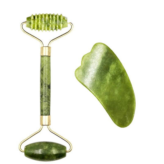 Guasha Natural Stone Massage Face Jade Roller Gua Sha Massage Tool Set .