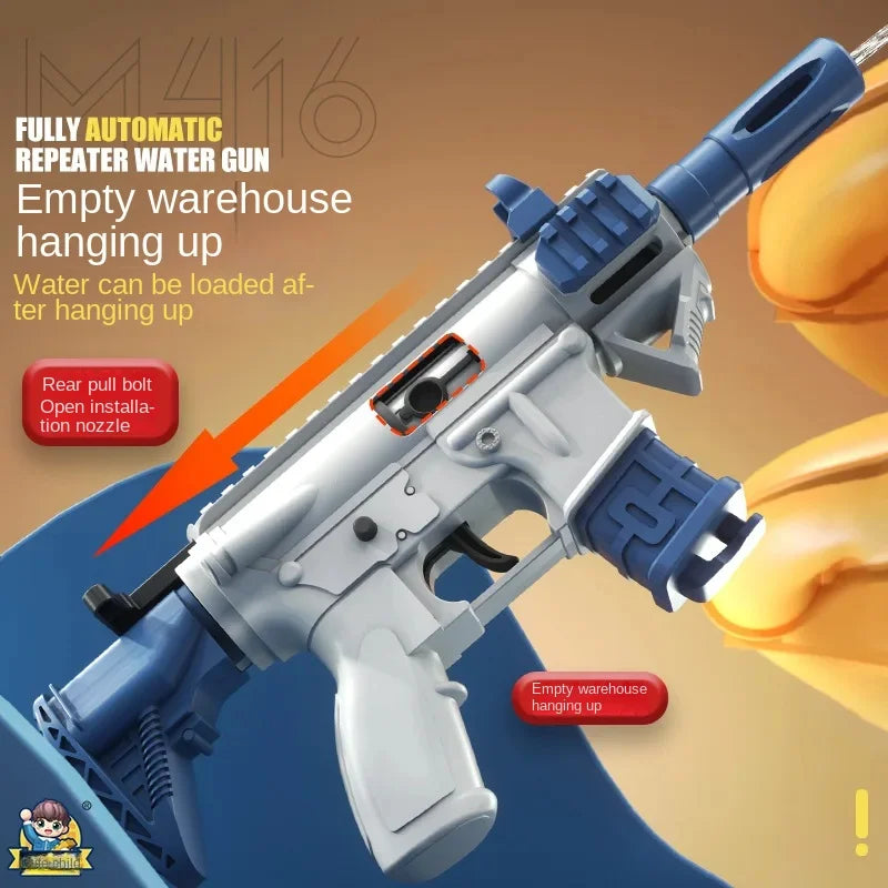 "M416 Manual Water Gun: Portable Outdoor Beach Shooter for Boys, Girls, and Adults - Ideal Summer Game Toy for Ages 3-6"