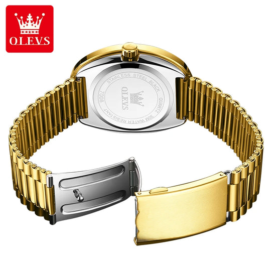 "OLEVS Women's Luxury Watches - Fashionable 30M Waterproof Gold Quartz, Stainless Steel with Dual Calendar Feature"