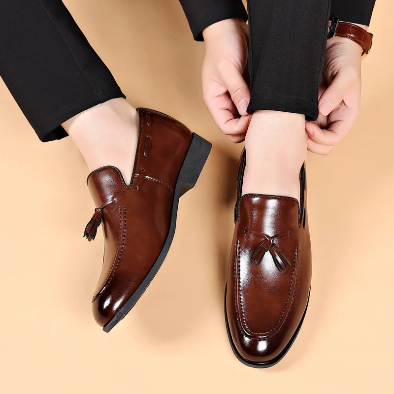 Brand New Men's Designer-Inspired Dress Shoes, Business Casual Style, Easy Slip-On Loafers