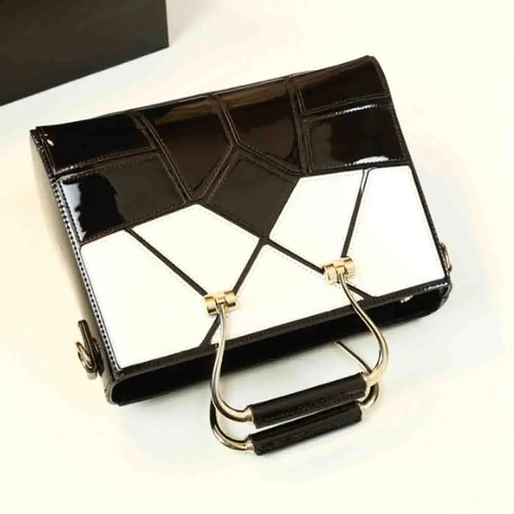 2024 Elegant Plaid  Leather Handbag: Luxury Top Handle Bag for Women