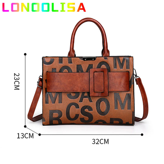 LONOOLISA Luxury Brand Handbags With Purse Designer Shoulder Messenger Bags for Ladies Casual Totes Crossbody.