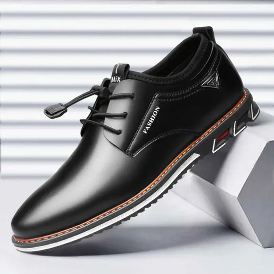 2024 New Men's Leather Shoes, Comfortable Cowhide Low-Top, British Style Casual, Formal Dress Shoes