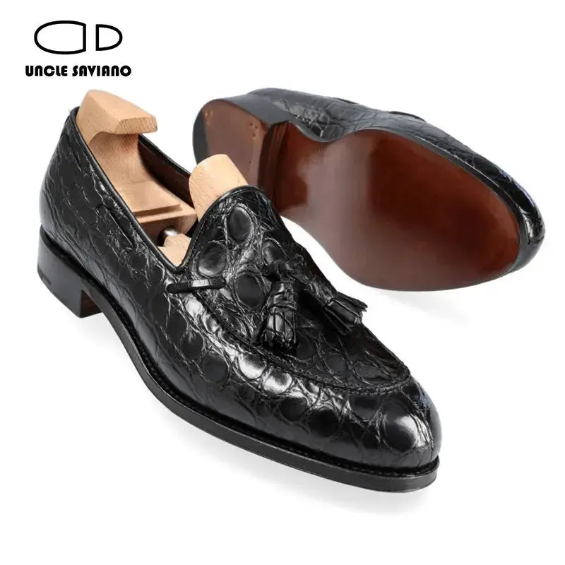 Uncle Saviano Loafers Men Shoes Fashion High Quality Leather Dress Business Designer Shoes for Men