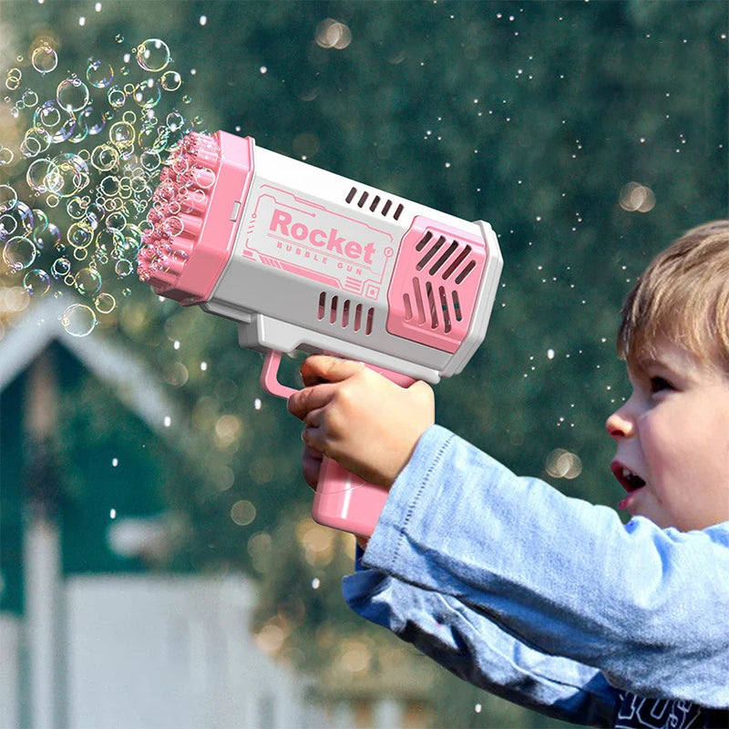 "40-Hole Handheld Automatic Bubble Blaster: Space Light-Up Electric Toy for Kids - Batteries and Bubble Solution Not Included"