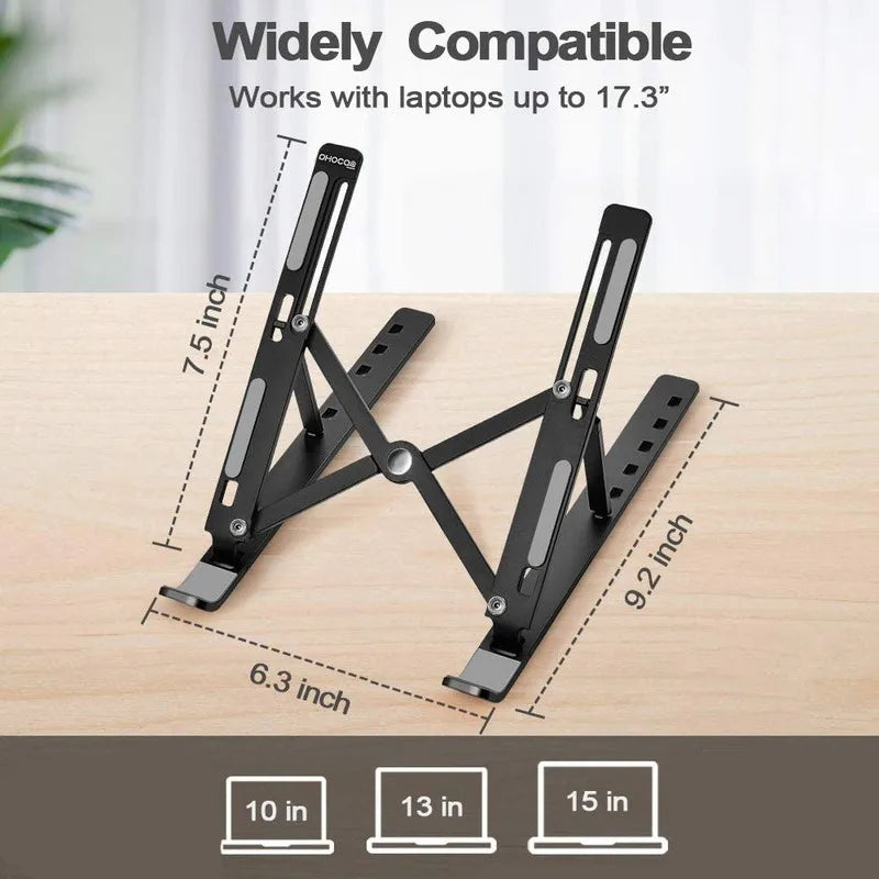 Portable Adjustable Laptop Stand Support Base Suitable for Computer Laptop Stand Cooling Pad Riser Desk  Folding Computer Desk