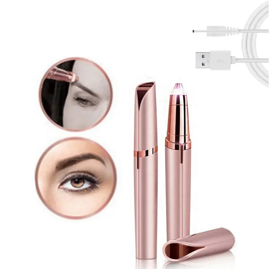 USB Rechargeable Electric Eyebrow Trimmer Instant & Painless Eye Brow Hair Remover Razor for Women Facial Hair Removal Tool