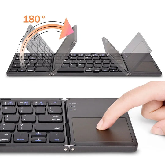 "Bluetooth Foldable Keyboard with Touchpad: Multi-Function Mini Keyboard for Windows, Android, iOS Phones"