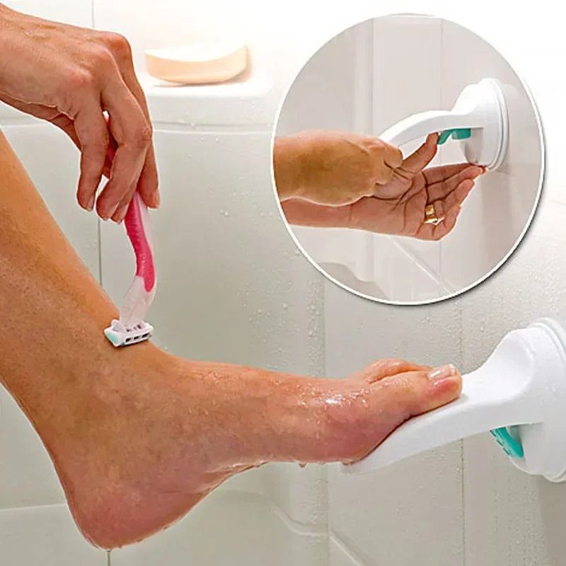 "Shower Foot Rest with Suction Cup: Non-Slip Bathroom Pedal for Shaving and Washing Feet - Leg Step Aid and Grip Holder"