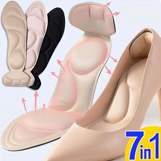 7 In 1 Soft Memory Foam Insoles High-heel Shoes Insoles Anti-slip Cutable Insole Comfort Breathable Foot Care Massage Shoe Pads